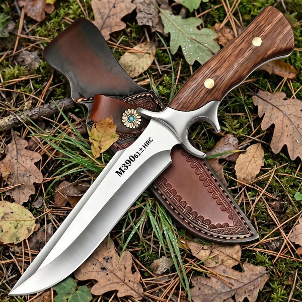 Brandneues Ultrascharfes M390 Edelstahl-Outdoor-Messer 62HRC Hohe Härte, Ergonomischer Rutschfester Griff, Ideal für Camping & BBQ