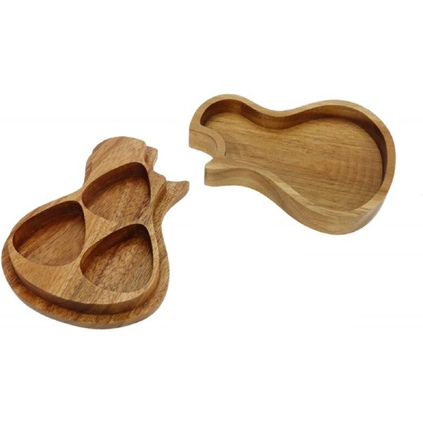 Boîte de plectres de guitare en bois, support de boîte de rangement de plectres de guitare, conteneur de plectres, pas de plectres de guitare inclus