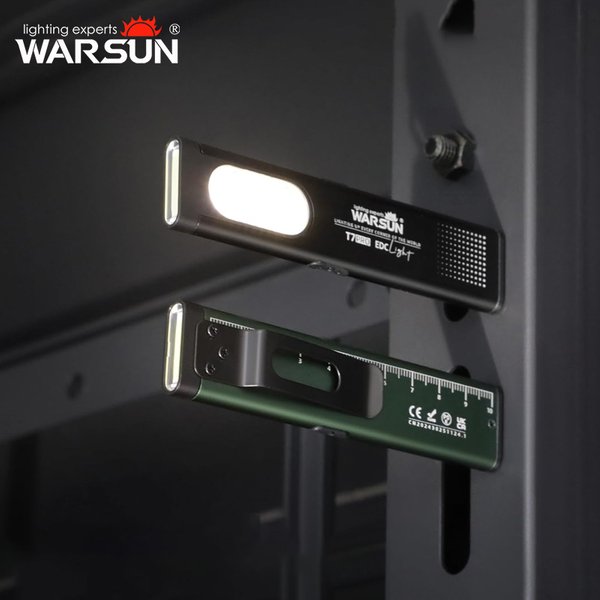 Lampe torche LED portable WARSUN T7, mini lampe de poche 800LM rechargeable, lumière de travail avec base magnétique et clip, idéale pour la randonnée, la pêche et l'EDC