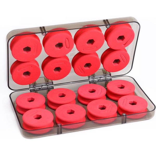 Boîte de rangement de ligne de pêche en mousse, 16 pièces, arbre de ligne de pêche, bobines d'équipement de pêche à la mouche, bobines de ligne de pêche, boîte de rangement