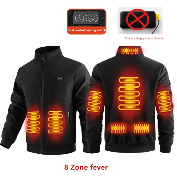 Veste chaude polyvalente en polaire épaisse pour hommes et femmes, manteau électrique chauffant Intelligent à 8 zones, nouvelle mode d'hiver