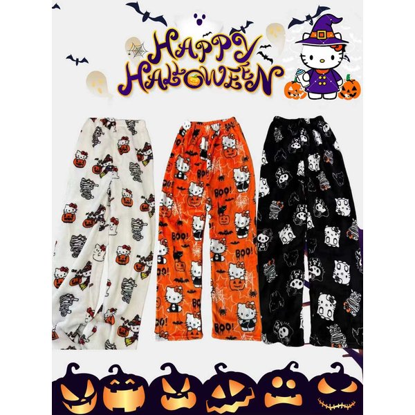 Nouveau pantalon de pyjama Anime Stitch Hello Kitty, pantalon de pyjama de dessin animé pour femme, pantalon d'intérieur automne-hiver, vêtement de détente