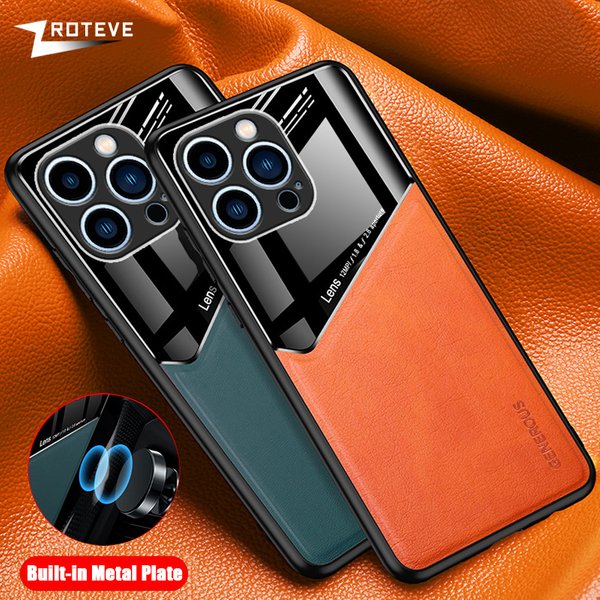 Pour iPhone 17 16 16e 15 14 13 12 11 Pro Max Coque en cuir PU Zroteve avec cadre souple et coque en PC pour iPhone 16 Plus iPhone 17 Air