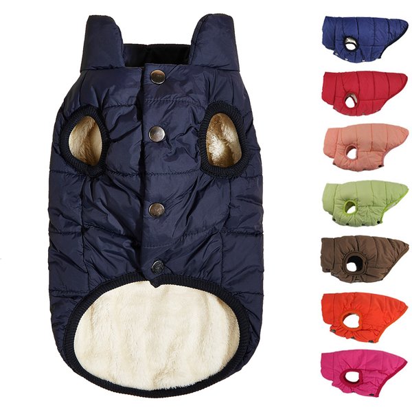 Vêtements d'hiver pour chiens, veste chaude résistante au froid pour l'extérieur, avec doublure en coton polaire, manteau pour chihuahua bouledogue français, chiot