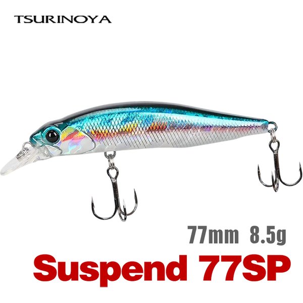 TSURINOYA Jerkbait Suspending Minnow Fishing Lure 77SP DW101 77mm 8.5g 0.7-0.9m Pike Bass Artificial Hard Baits Wobbler Lures