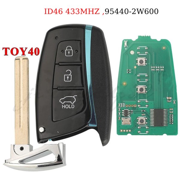 jingyuqin Smart Car Key For Hyundai Santa Fe IX45 2013 2014 3 Button 433mhz ID46 Electronic Chip 7952 Keyless Entry Remte Key
