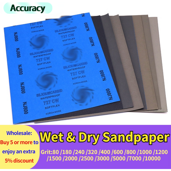 2 Pcs 80-10000 Grit SandPapers Wet And Dry Polishing Sanding Wet/dry Abrasive Sandpaper Paper Sheets Surface Finishing Made