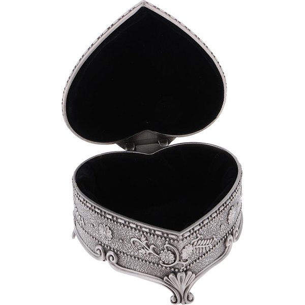 Heart Jewelry Box Container Retro Jewelry Container Trinket Case Holder Organizer Storage European Style for Home Decor