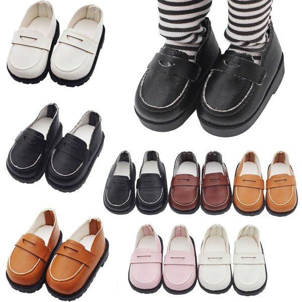 Chaussures en cuir de poupée en coton 5.5x2.6cm 20cm, accessoires de vêtements pour poupées 1/12 1/14 pour poupée EXO, chaussures décontractées
