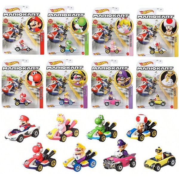 Hot Wheels Super Mario Druckguss-Kart im Maßstab 1:64, Sammelspielzeug, Geschenk für Jungen, Halloween-Geschenk zum Schulanfang für Hobby-Sammler
