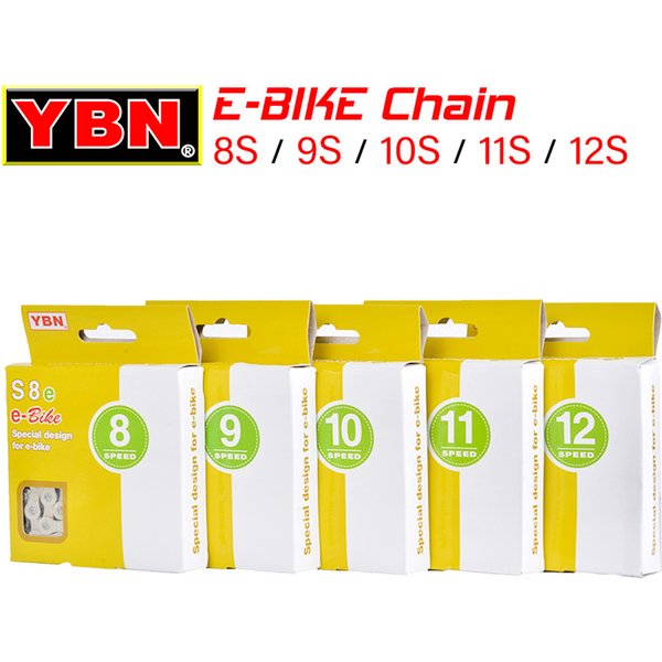 YBN chaîne de vélo électrique 8 9 10 11 12 vitesses chaînes de vélo de Sport électrique 136 maillons pièces de vélo électrique antirouille avec boucle magique pour Shimano