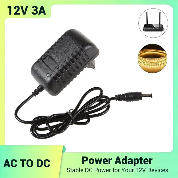 DC 12V 3A Netzadapter 36W Schaltnetzteil AC 100-240V 5.5x2.1mm Ladegerät für LED-Streifen CCTV-Kamera Monitor