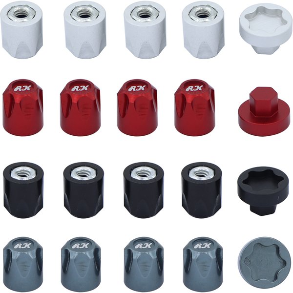 4PCS Aluminium Felge Mitte Kappe M4 Mutter für 1/10 RC Crawler TRX4 Axial SCX10 90046 D90 Tamiya MST