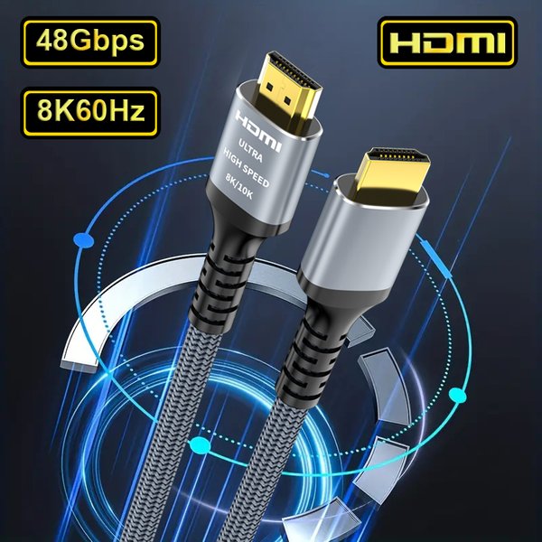CYANMI 10K 8K Câble HDMI 2.1 3m, Certifié Câble HDMI 48Gbps UHD Haute Vitesse 8K 60Hz 4K 120Hz /144Hz RTX 3080 eARC HDR10 Dolby Vision HDCP 2.2 2.3 Compatible avec NETFLX PS5 X-BOX HDTV Monitor