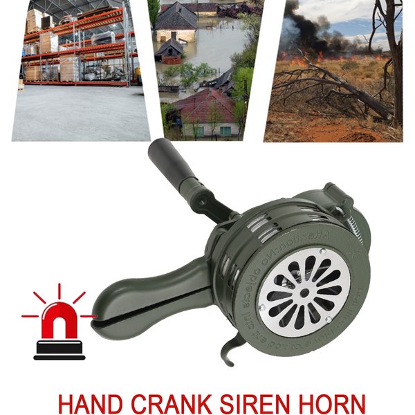 Handbetriebener Alarm Handkurbel-Sirene Tragbare Laute 110dB Metall-Handalarmglocke für Luftangriffsalarme
