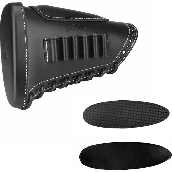 Tourbon Schießen Leder Gewehr Wange Rest Einstellbare Pistole Hinterschaft Abdeckung Schutz Pads mit Patronen Kugel Halter Jagd