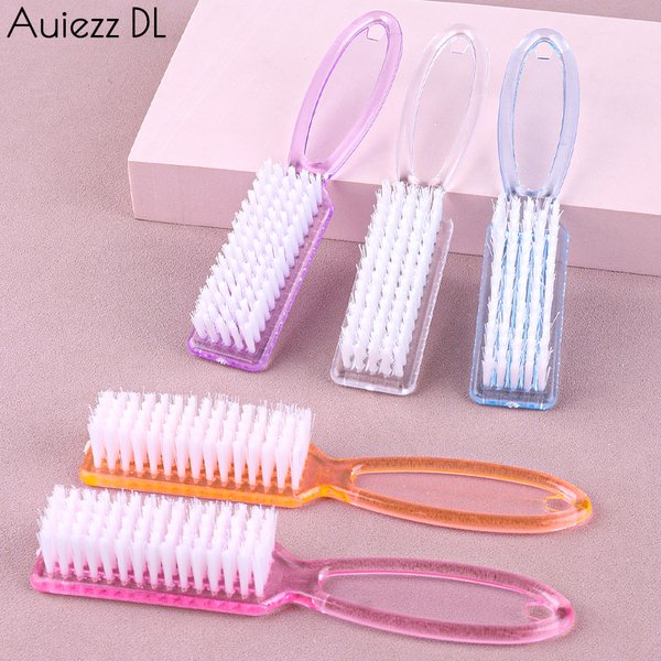 4 Teile/paket Nagel Reinigung Pinsel Lange Kunststoff Griff Grip Pinsel Multifunktionale Pinsel Klar Schrubben Staub Entferner Maniküre Werkzeug