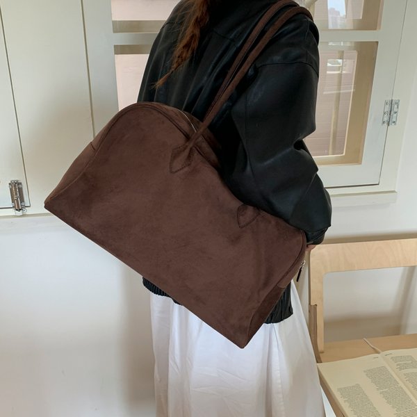 Damen-Einkaufstasche aus Wildleder mit hoher Kapazität, Shopper, Pendler, große Umhängetasche, Vintage-Stil, Burgunderbraun, Handtasche, 2025, Herbst-Winter-Taschen