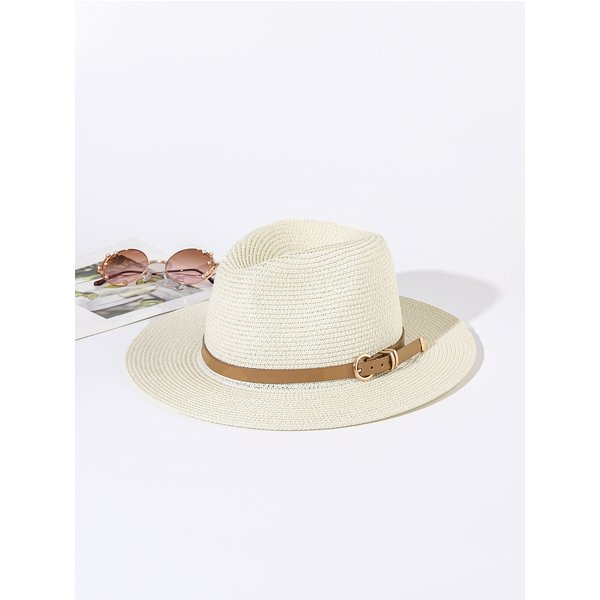 Chapeaux d'été pour hommes et femmes, chapeaux Panama blancs à larges bords, patins de rue pour jeunes, ceinture de vacances, petit chapeau haut-de-forme, tout vers le soleil