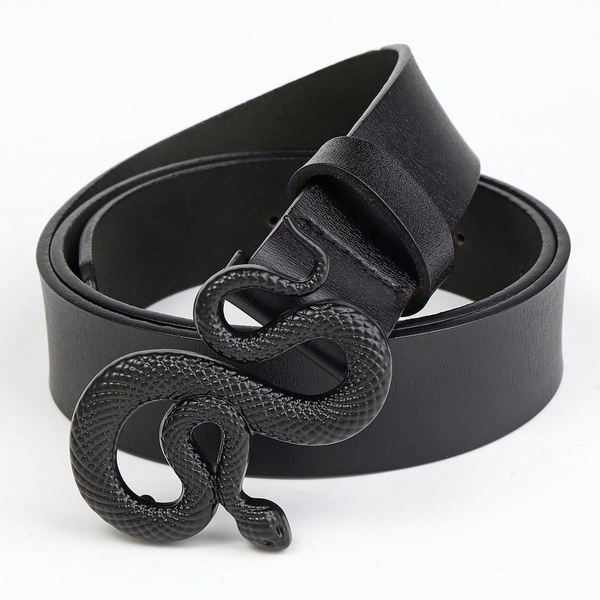 Offre spéciale nouvelle mode boucle de ceinture serpent avec ceinture en cuir PU pour les femmes robe concepteur Style Vintage occidental ceintures noires pour les filles
