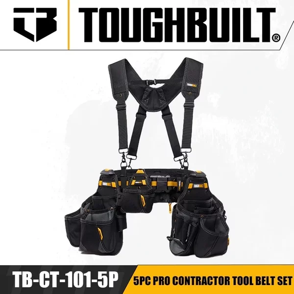 TOUGHBUILT TB-CT-101-5P 5 szt. Pro zestaw narzędzi dla wykonawców pas biodrowy pasek na ramię akcesoria do elektronarzędzi