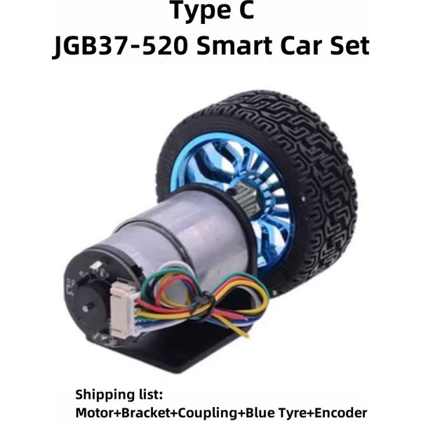 6V12V24V JGB37-520 Intelligent/Intelligent Voiture Châssis Kit DC Moteur + Voire + prompt ket + Enprint+ Couplage Suivi Deux Roues Auto-Équilibrage