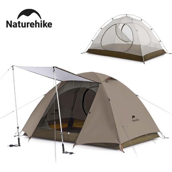 Naturehike Cloud River 2-3 Personen Zelt Doppelschichtiges Wasserdichtes Campingzelt Ultraleichtes Outdoor-Zelt mit Großem Vorzelt Sonnenschutz