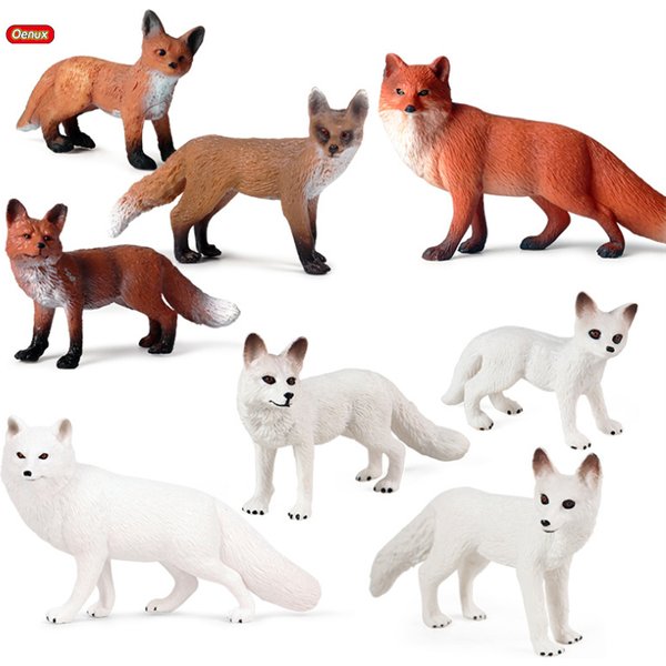 Oenux-Décorations de gâteau de Noël pour enfants, mini jouet de Noël, simulation d'animaux de la jungle, modèle de renard, accessoire de décoration de la maison, éducation des enfants, cadeau de Noël,