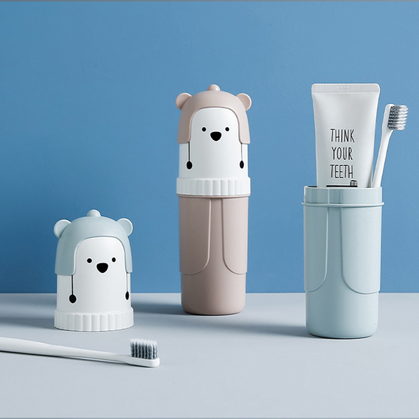 Étui de tasse de brosse à dents de voyage pour enfants, porte-brosse à dents Portable avec couvercle de dessin animé, mallette de rangement de dentifrice pour salle de bain d'enfants