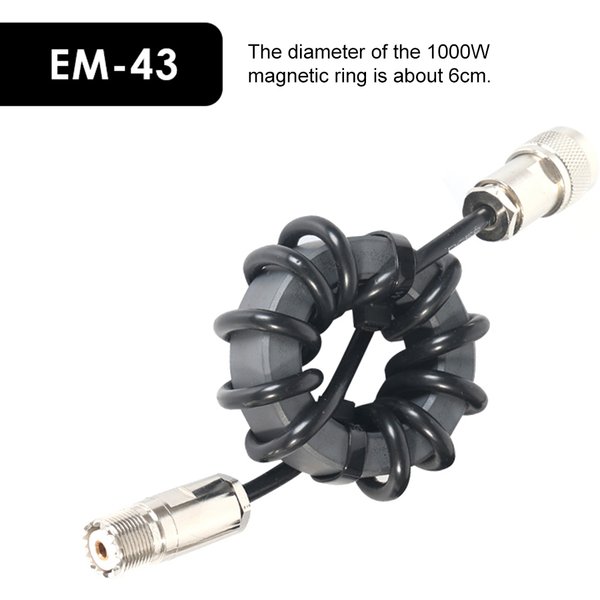 Anneaux magnétiques à starter à ondes courtes 1.8-30MHz, 1 pièce, pour Radio à ondes courtes HF EM-25 EM-43o, accessoires d'outils électriques Anti-interférence