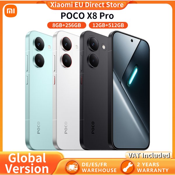 Globale Version POCO X8 Pro 5G Smartphone 5G 6,59 Zoll 120Hz AMOLED-Display 100W HyperCharge 6500mAh Akku 50MP Hauptkamera Flaggschiff Dimensity 8500-Ultra IP68