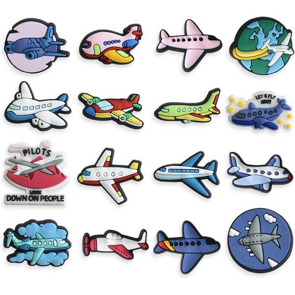Breloques de chaussures d'avion pour Crocs, accessoires de chaussures en PVC, Badge d'avion pour femmes, sandales, boucle, épingles pour enfants, décoration pour hommes, Jeans
