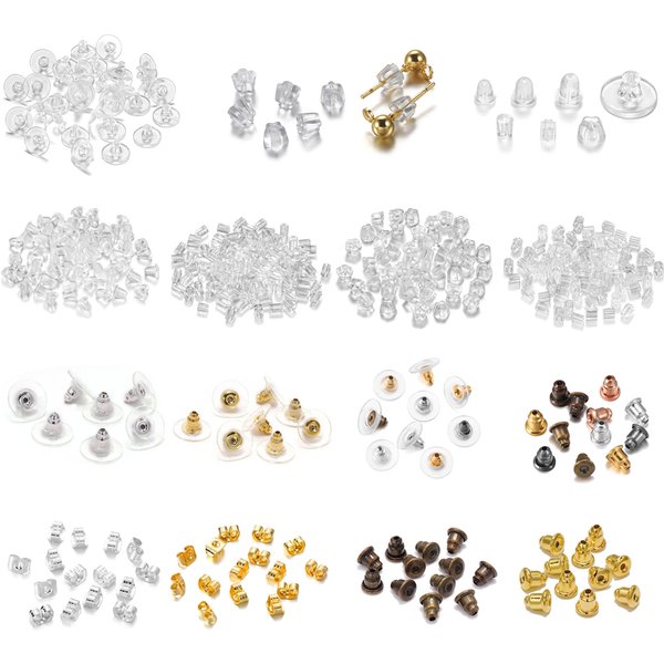 200-1000pcs/Lot Rubber Ear Backs Stopper Earnuts Stud Earring Back Supplies For DIY Jewelry Finding Making Accessories Wholesale