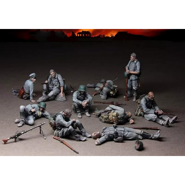 1/35 Puppenmodellbausatz aus Kunstharz – Deutsche Infanterie ruht im Ruhestand (10 Figuren) Unmontiert und unbemalt 529R
