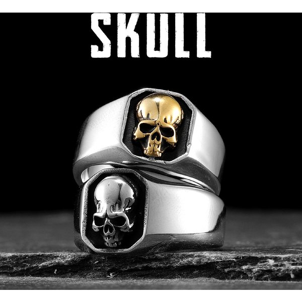 Bagues tête de mort en acier inoxydable pour hommes et femmes, bijoux punk gothiques, rock, design simple, accessoires de mode, cadeau, haute polissage, vente en gros