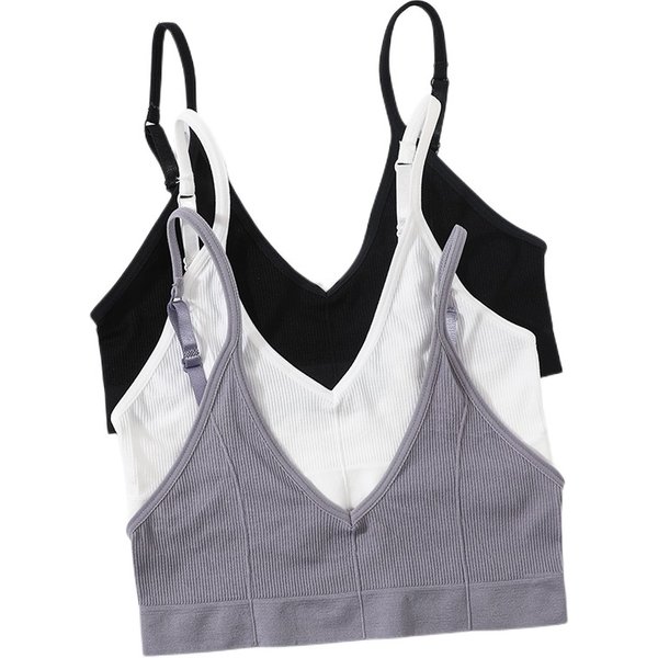 Seamless Tube Tops Bra For Women U Back Sexy Lingerie Sports Bralette Backless Top Adjust Strap Ribbed Underwear M-XL
