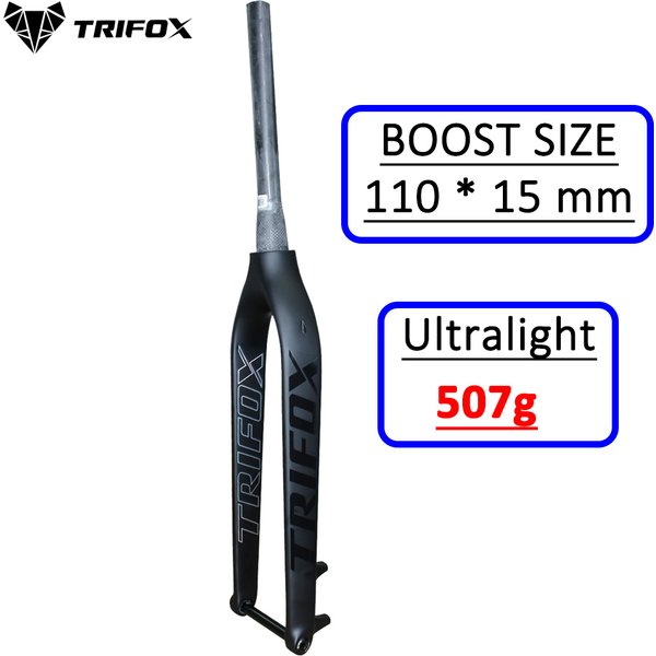 TRIFOX Officiel Boost Taille 110*15mm VTT 29 pouces Frein à disque 29 pouces Axe traversant conique 1-1/8 à 1-1/2 TMK200 VTT entièrement en carbone