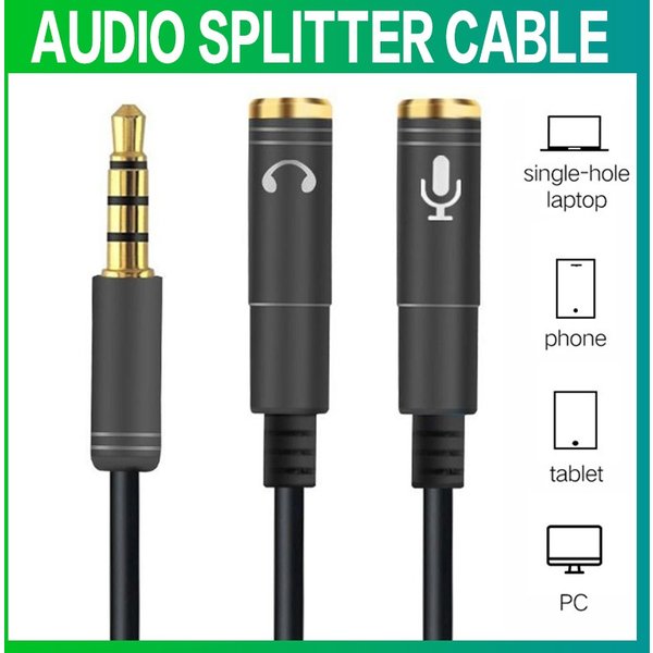 2 en 1 3.5mm prise casque Audio stéréo mâle à femelle casque écouteur micro Y séparateur câble adaptateur connecteur pour téléphone portable