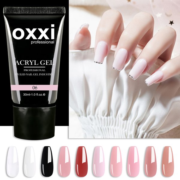 OXXI Acrylic Gel for Nail Extension 30ml Thicker UV Poly Nails Gel Semipermanent Acryl Gel Nail Polish Manicure Builder Varnish