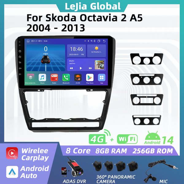 Auto Radio Für Skoda Octavia 2 A5 2004-2013 Android Multimedia GPS Navigation Carplay Auto Head Unit Stereo autoradio 2 Din 4G