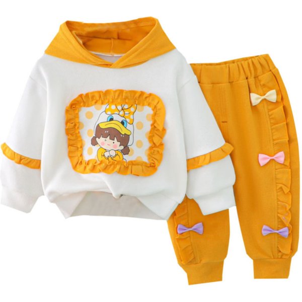 Nouveau printemps automne bébé vêtements enfants filles mignon sweats à capuche pantalons 2 pièces/ensembles enfant en bas âge Costume décontracté tenues pour bébés enfants survêtements