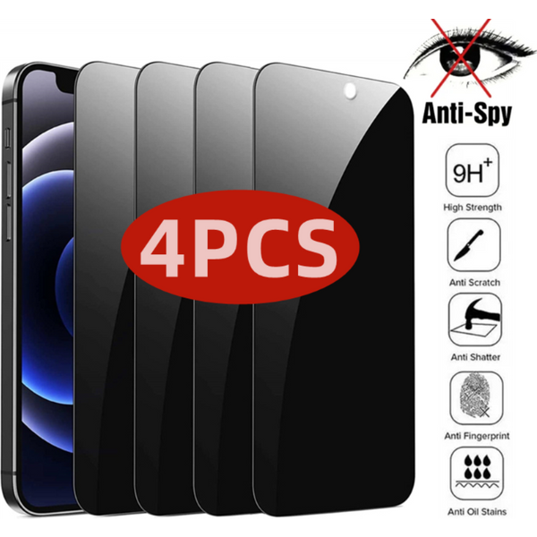 4pcs Privacy Screen Protector For iPhone 14 PRO MAX Anti-Spy Glass For iPhone 13 12 11 XS Max XR 7 8 Plus SE 2022 Tempered Glass
