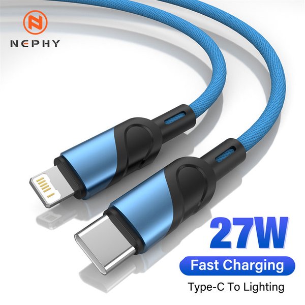 USB C Cable For iPhone 14 13 12 11 pro Max Mini X XS XR 27W Fast Charging Cable Type C To Lighting Date Wire For iPad Macbook 3m