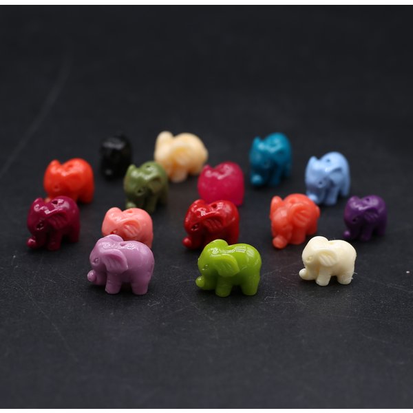 20 Stück Mix Farbe Elefant Korallen Perlen Handwerk Künstliche Korallen Charms Spacer Perlen für Schmuckherstellung DIY Halskette Armband Geschenk