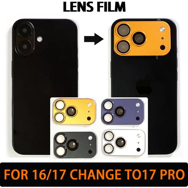 Film de protection d'objectif pour iPhone 16/17, modification pour 17 Pro, film protecteur d'appareil photo en métal, verre trempé et compatible avec coque magnétique MagSafe