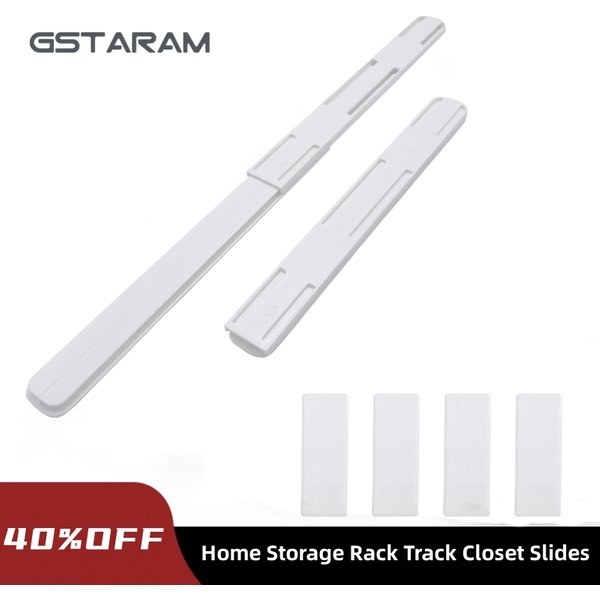 2PCS Home Storage Rack Track Closet Slide Home Kitchen Bedroom Storage Accessories Pullout Track Drawer Basket Pull Rail Slides
