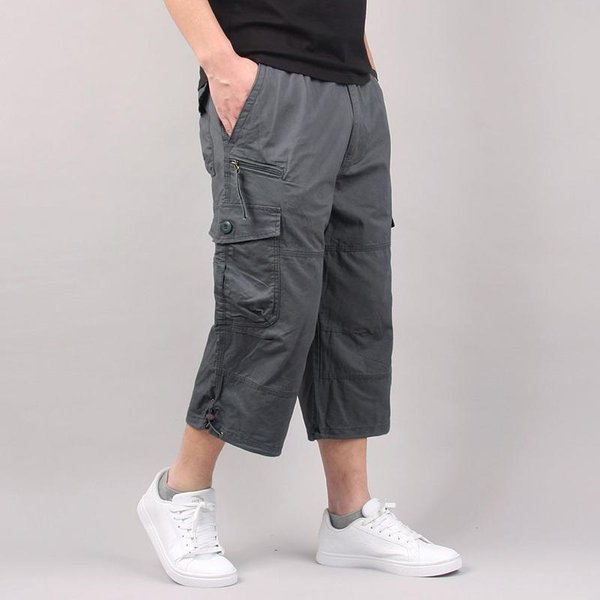 Short Cargo pour hommes, pantalon ample et décontracté, taille élastique, grande taille, pantalon de survêtement pour Jogging en plein air, tendance, multi-poches, été