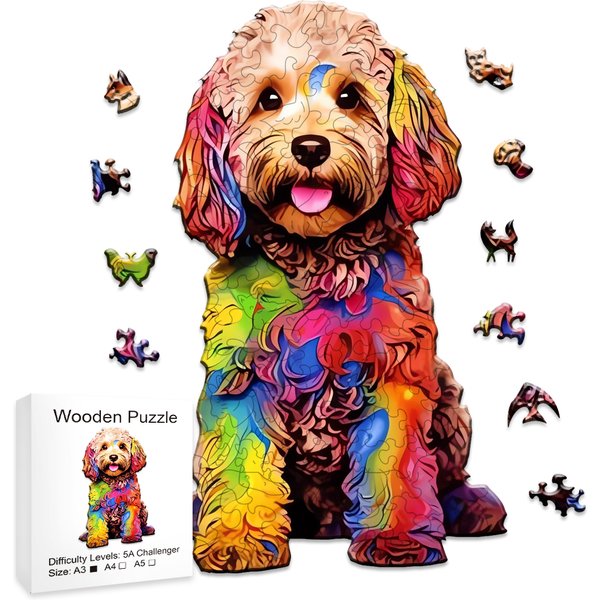 Puzzle, geheimnisvolle Tierpuzzles, Hundepuzzles, Geschenk für Erwachsene und Kinder, pädagogisch, fabelhaftes Geschenk, interaktive Spiele, Holzspielzeug