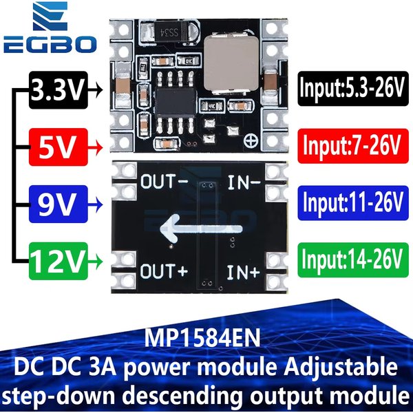 1 ~ 5PCS 3,3 V 5V 9V 12V power modul Einstellbare MP1584EN DC DC 3A power step-down absteigenden ausgang modul LM2596