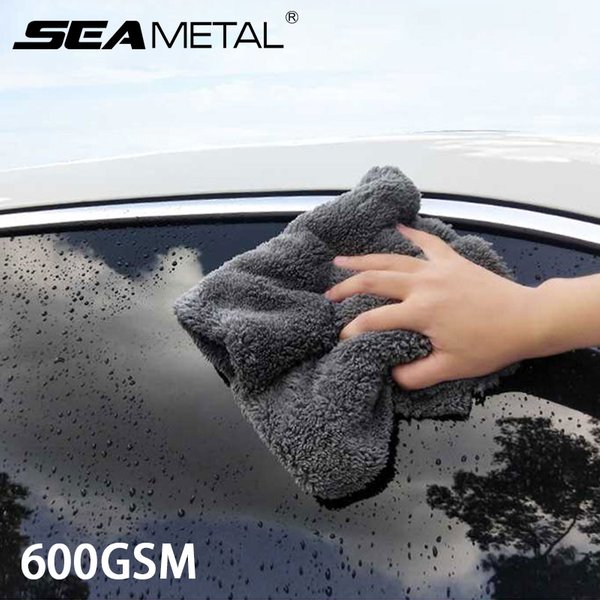 SEAMETAL 1/2/6pcs Microfibre Voiture Nettoyage Serviette 40x40cm Auto Chiffon De Nettoyage De Voiture Lavage Chiffon Sans Bordures Serviettes pour Accessoire De Voiture